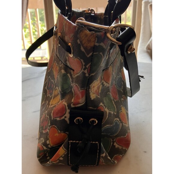 DOONEY & BOURKE Vintage Y2K Multicolored Logo Tassel Tote Handbag Purse Logo - Picture 5 of 16